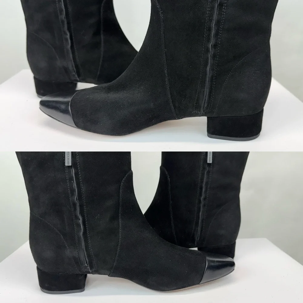 New Veronica Beard Cecile Suede Tall Boot Black Sz 9.5